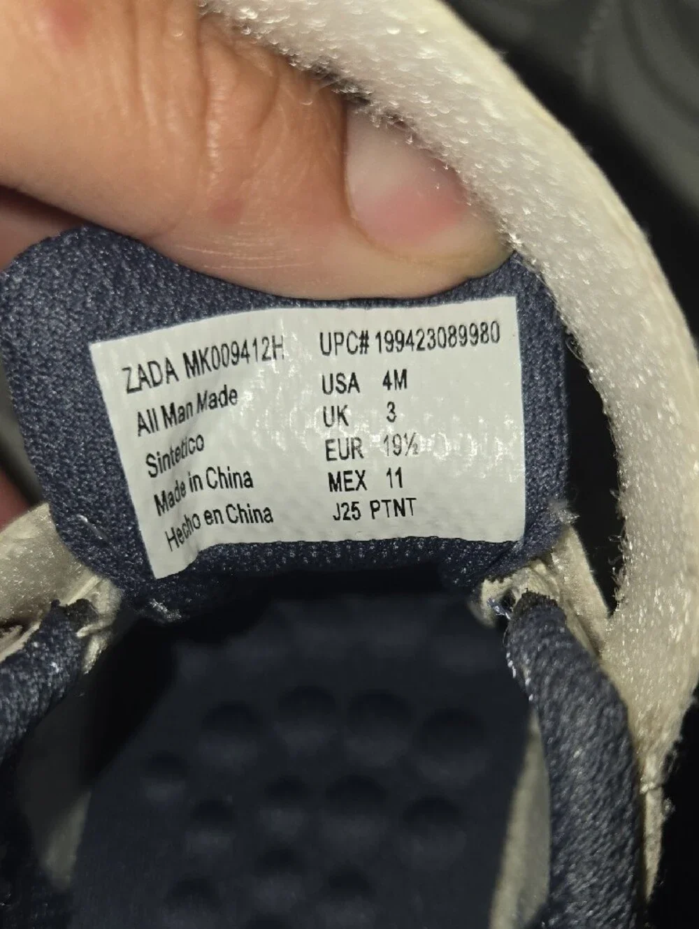 Stride Rite White and Navy Velcro Baby Sneakers
